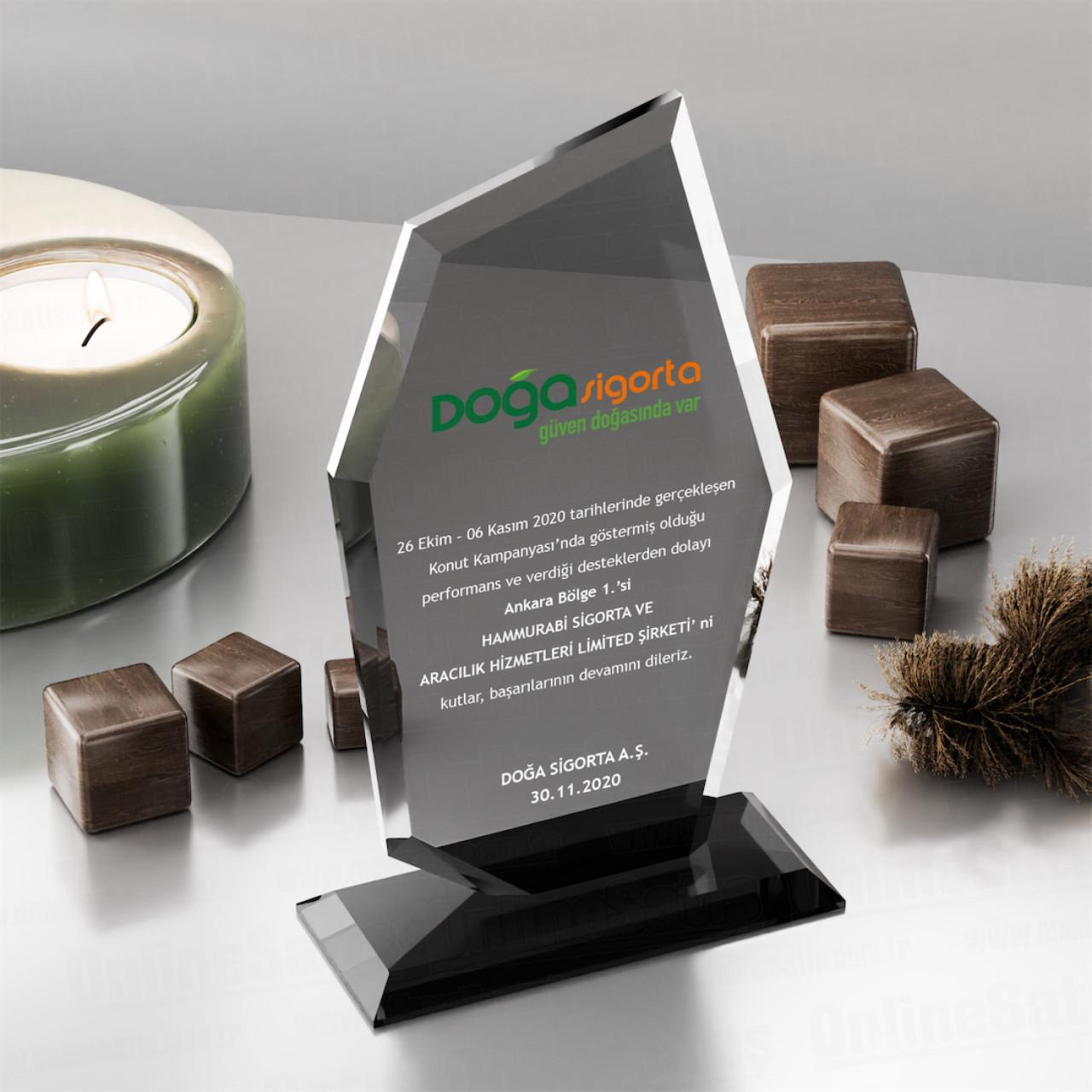 Füme Kristal Plaket PRT125 Cam Ödül 3 Füme Kristal Plaket PRT125 Cam Ödül - Görsel 3