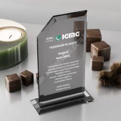 Füme Kristal Plaket PRT127 Cam Ödül