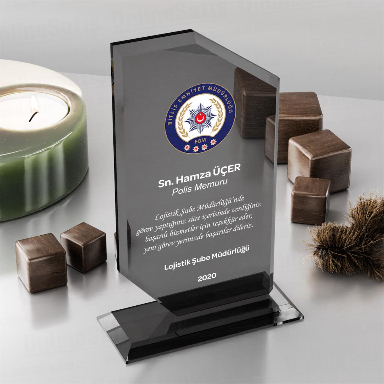 Füme Kristal Plaket PRT133 Cam Ödül 3 Füme Kristal Plaket PRT133 Cam Ödül - Görsel 3