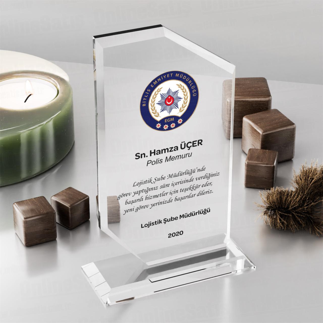 Kristal Plaket PRT132 Cam Ödül 1 Kristal Plaket PRT132 Cam Ödül