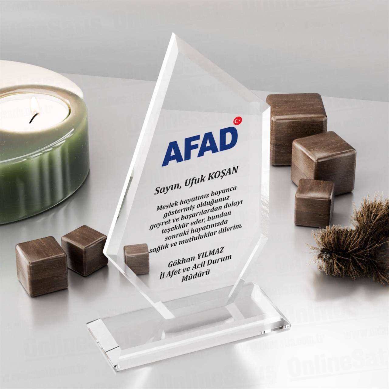 Kristal Plaket PRT134 Cam Ödül 1 Kristal Plaket PRT134 Cam Ödül