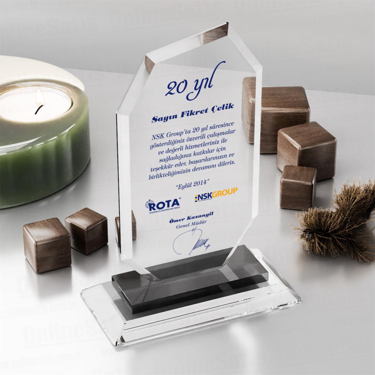 Hediye Kristal Plaket Yaptırma PRT140 | Plaket Örnekleri 3 Ürün Görseli 2