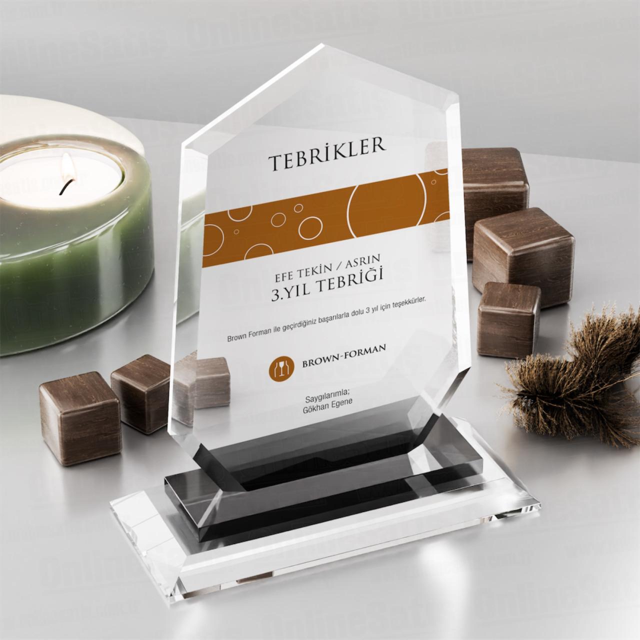 Hediye Kristal Plaket Yaptırma PRT152 | Plaket Örnekleri 3 Ürün Görseli 2
