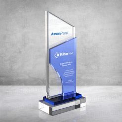 PB863 Mavi Camlı Kristal Plaket