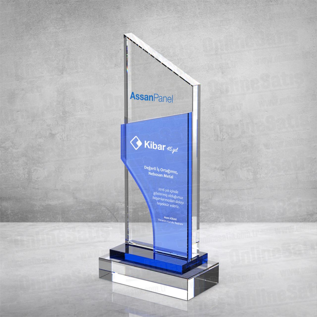 PB863 Mavi Camlı Kristal Plaket 5 PB863 Mavi Camlı Kristal Plaket - Görsel 5