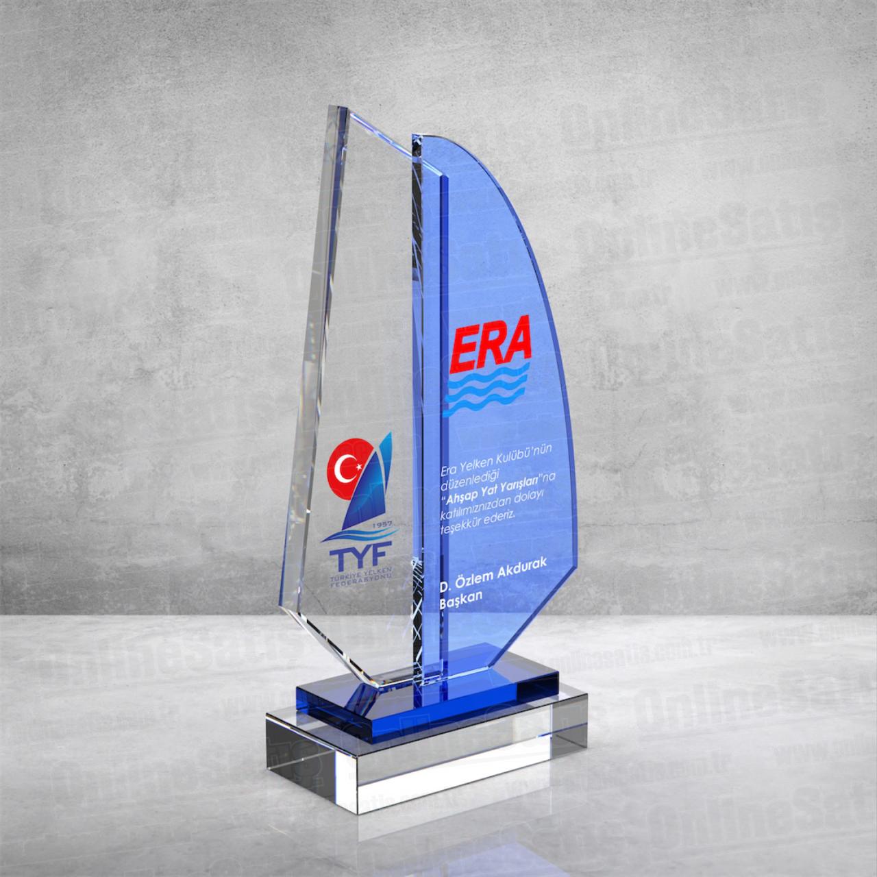 PB864 Mavi Camlı Kristal Plaket 5 PB864 Mavi Camlı Kristal Plaket - Görsel 5