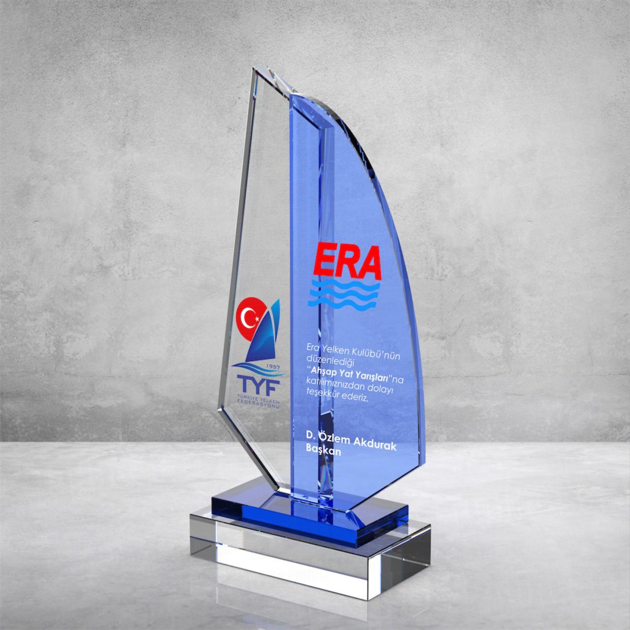 Dijital Baskılı Özel Mavi Camlı Kristal Plaket İmalatçısı PRT231 1 Dijital Baskılı Özel Mavi Camlı Kristal Plaket İmalatçısı PRT231