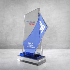 PB866 Mavi Camlı Kristal Plaket