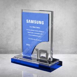 Classic Shop 31 Dijital Baskılı Özel Mavi Camlı Kristal Plaket İmalatçısı PRT234