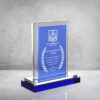 Dijital Baskılı Özel Mavi Camlı Kristal Plaket İmalatçısı PRT236