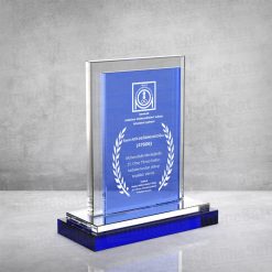 Classic Shop 13 PB892 Mavi Camlı Kristal Plaket