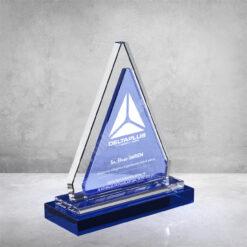 Classic Shop 26 Dijital Baskılı Özel Mavi Camlı Kristal Plaket İmalatçısı PRT237