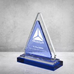 Dijital Baskılı Özel Mavi Camlı Kristal Plaket İmalatçısı PRT237
