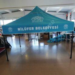Belediye Etkinlik ve Taziye Çadırı 3×3 m (Bursa – Turkuaz – Siyah İskelet)