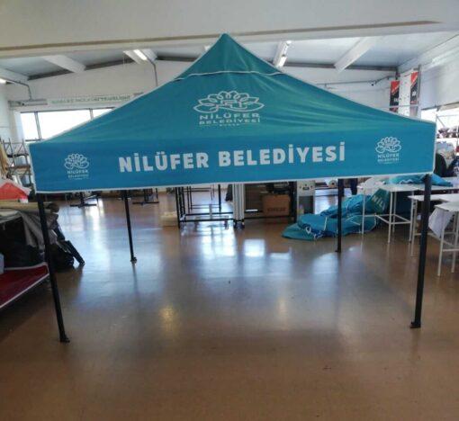 Belediye Etkinlik ve Taziye Çadırı 3×3 m (Bursa – Turkuaz – Siyah İskelet)