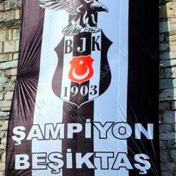 Beşiktaş Büyük Bina & Balkon Bayrağı (Dikey Asma)