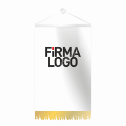 Dikdörtgen ve Altın Saçaklı Logolu Bayrak