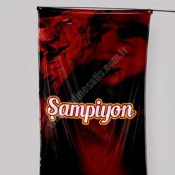Galatasaray Bayrağı Büyük Bina & Balkon Tipi (Dikey Asma)