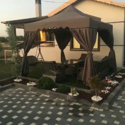 Gazebo Bahçe Çadırı 3×3 m. (Antrasit Gri) | Nova Garden