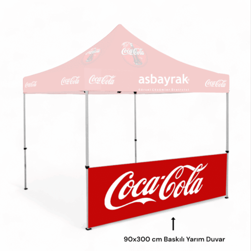 3×3 Gazebo Uyumlu Baskılı Yarım Duvar (90×300 cm)