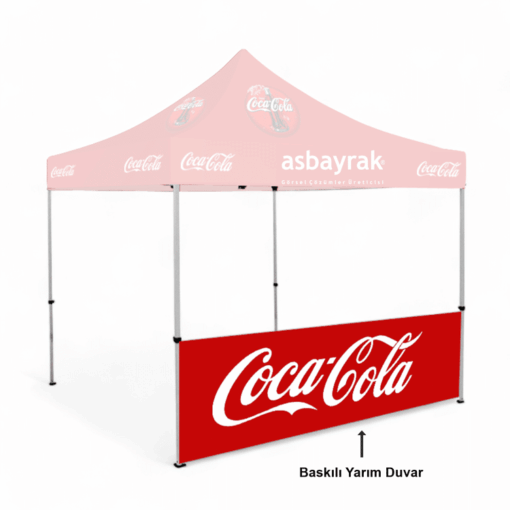 4×4 Gazebo Uyumlu Baskılı Yarım Duvar 90×400 cm