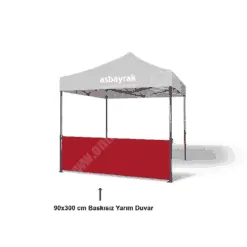 3×3 Gazebo Uyumlu Baskısız Yarım Duvar (1×3 m)