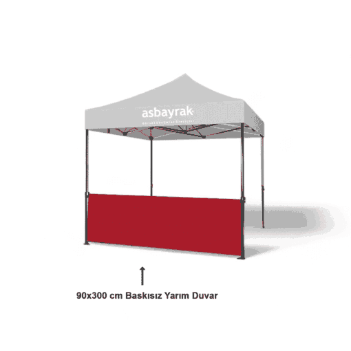 3×3 Gazebo Uyumlu Baskısız Yarım Duvar (1×3 m)