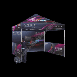 Gazebo Çadır 3×3 m. (2 Yarım Duvar + 1 Tam Duvar Baskılı)