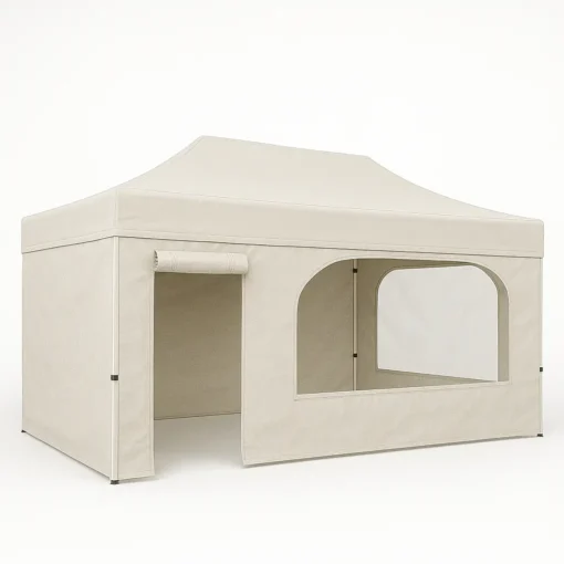 Gazebo Çadır 3×4,5 m. (Kapı + Şeffaf Pencereli) | Aura