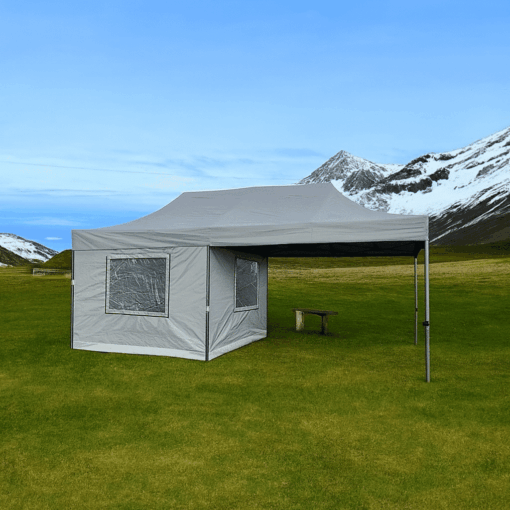 Gazebo Kamp Çadırı 3×6 m. Verandalı (Gümüş Gri) | Campera