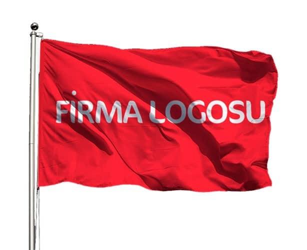 Bayrak Yapımı 1 Gönder Bayrağı Logolu Çift Kat Saten Tüm Ölçüler