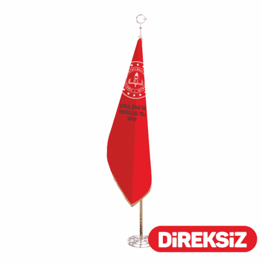 Okul Flaması Asetatlı Simli