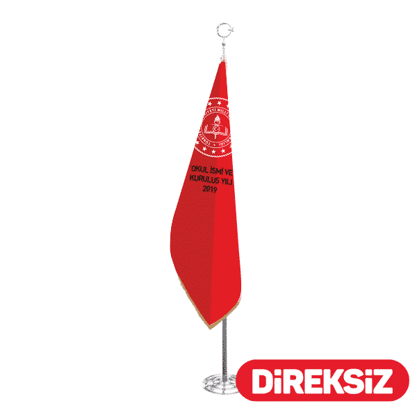 Okul Flaması Asetatlı Simli 1 Okul Flaması Asetatlı Simli