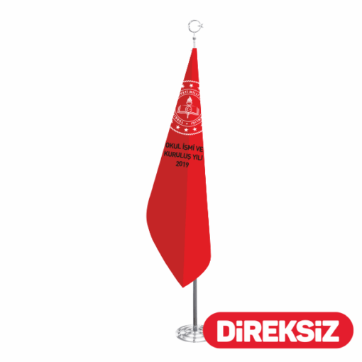 Okul Flaması Asetatlı Simsiz