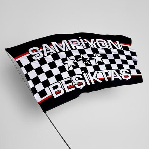 Sopalı Beşiktaş Bayrağı 1 Sopalı Beşiktaş Bayrağı