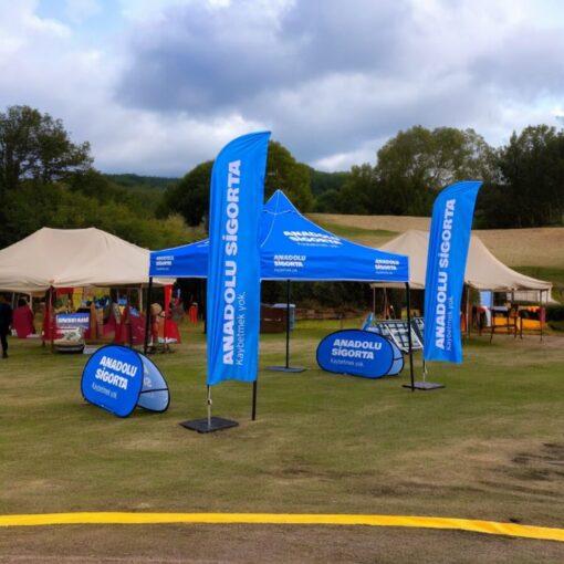 Stand Çadırı 3×3 m. (A Pano ve Yelken Bayraklı)