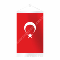 Takdim Dikdörtgen ve Beyaz Saçaklı Türk Bayrağı