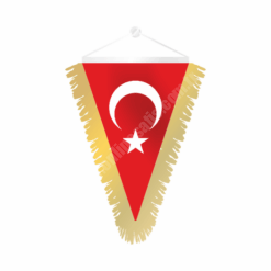 Takdim Üçgen ve Altın Saçaklı Türk Bayrağı