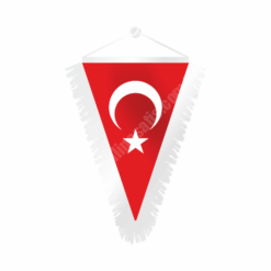 Takdim Üçgen ve Beyaz Saçaklı Türk Bayrağı