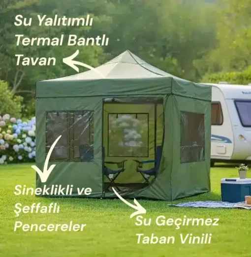 Vanlife Karavan Çadırı 3×3 m. (Premium Donanım)