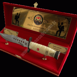 Kadife Kutulu Beyaz Bıçaklı Büyük Plaket