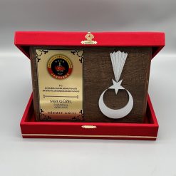 Kadife Kutulu Jandarma Şua Kare Kalkan Plaket 2