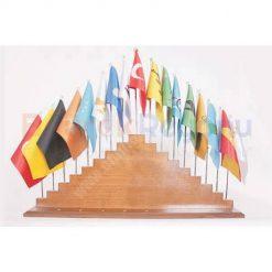 Classic Shop 22 17 Türk Devleti Bayrakları Ahşap Kaideli