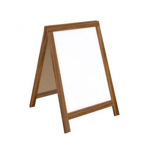 Ahşap A Pano 60x85cm – Beyaz Çift Taraflı Yazı Tahtası