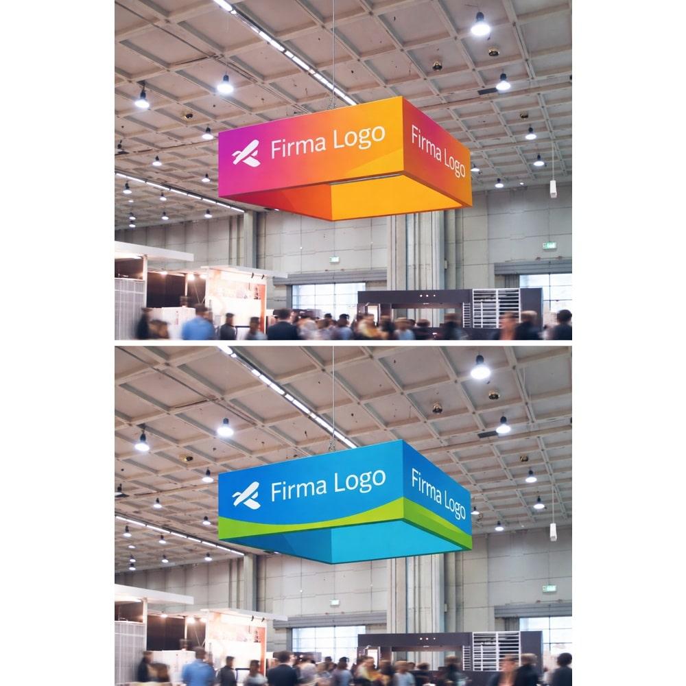 Askılı Kare Tekstil Fuar Tabelası 300x300x100 6 Askılı Kare Tekstil Fuar Tabelası 400x400x100