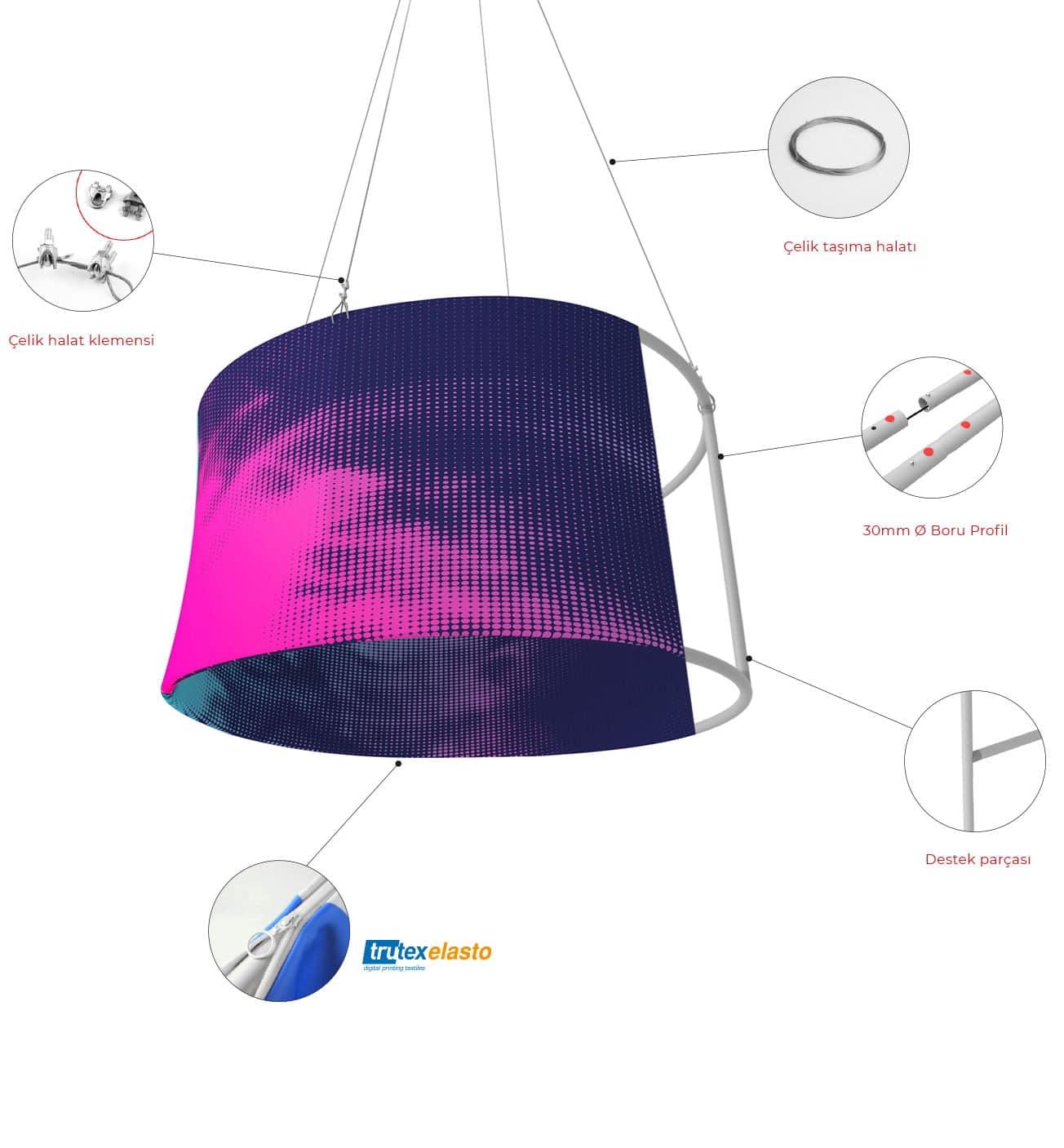 Askılı Silindir Tekstil Fuar Tabelası 400x100cm 6 Askılı Silindir Tekstil Fuar Tabelası 400x100cm