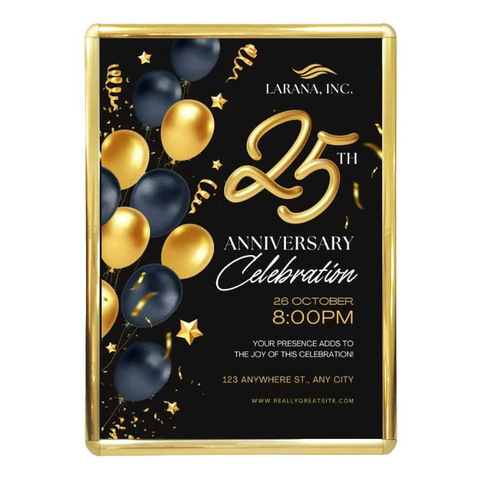 B2 Altın Görünümlü Alüminyum Çerçeve (50×70 cm) – Gold