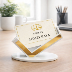 Beyaz Gold Detaylı Premium Kartvizitlik