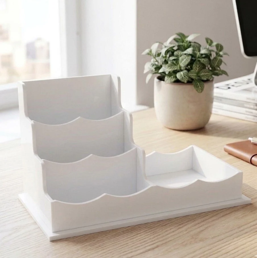 Beyaz Pleksi Kartvizitlik ve Not Kağıdı Organizeri