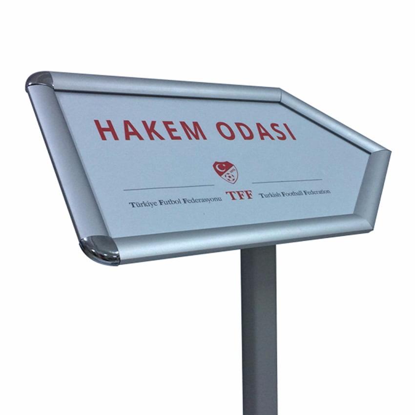 Dekoratif Yönlendirme Panosu 4 Kama Uçlu A4, Gri, Dekoratif Menü Panosu